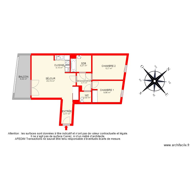 BI 17713 - . Plan de 16 pièces et 106 m2