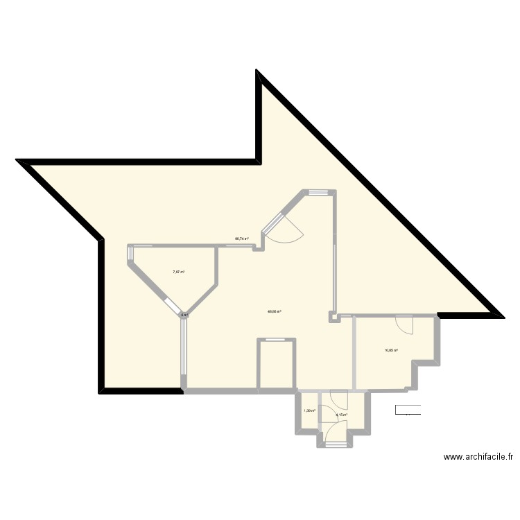 Renaudie précis. Plan de 7 pièces et 164 m2
