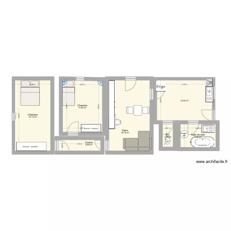 Maison la mothe. Plan de 7 Pièces et 63 m² Maison la mothe. Plan de 7 Pièces et 63 m²