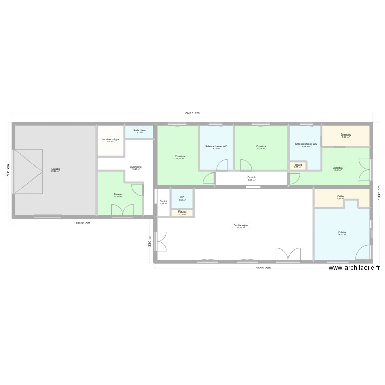 ROCHOIR V4. Plan de 19 pièces et 213 m2