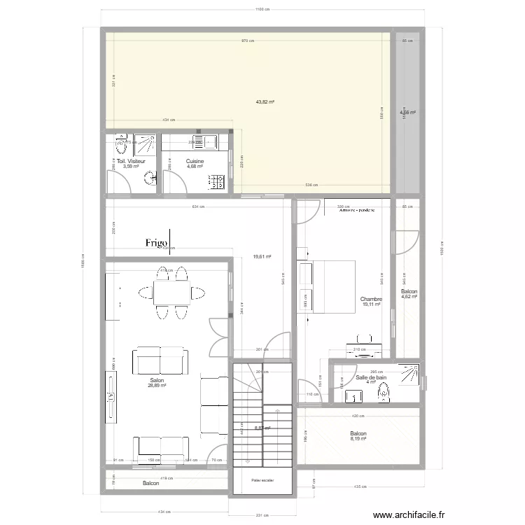 Plan 6. Plan de 12  et 153 m²