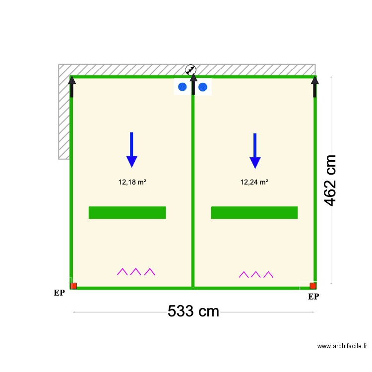 Fiona Gallangher. Plan de 2 pièces et 24 m2