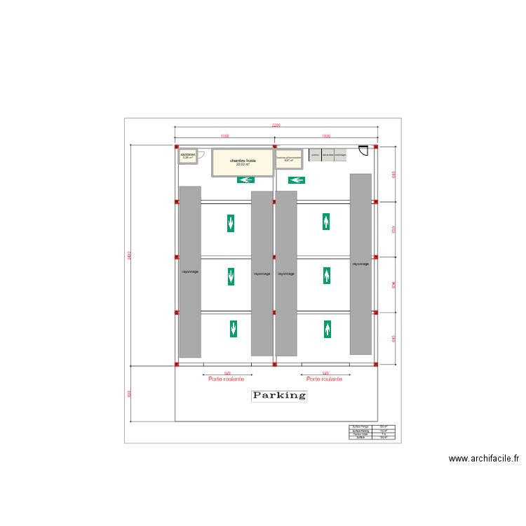 hangar eukalyptus. Plan de 3 pièces et 32 m2