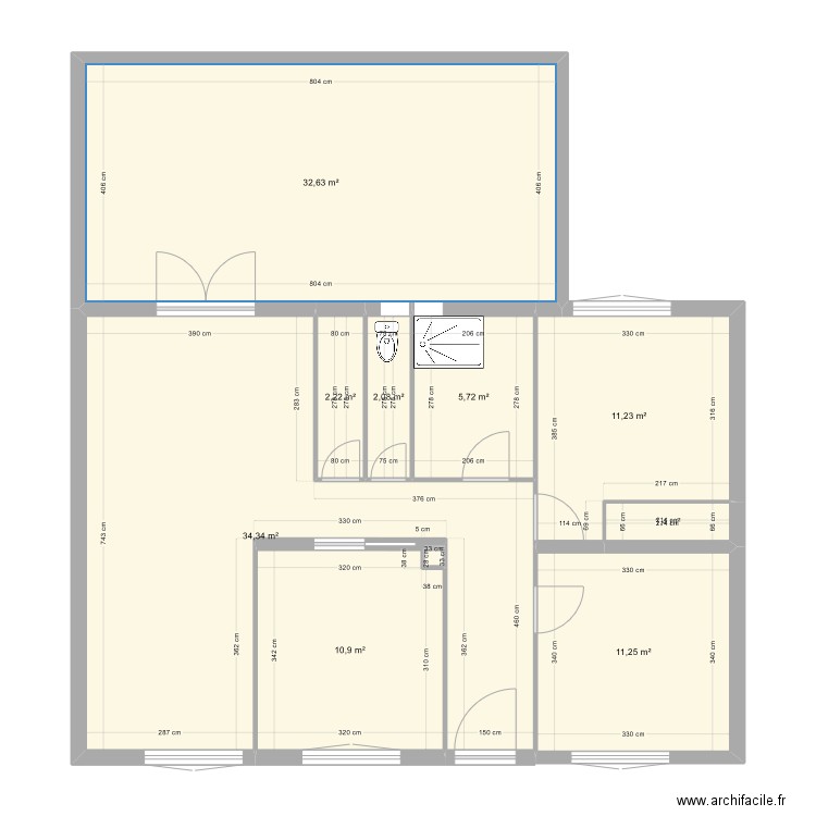 Maison Guy Moquet bac à sable. Plan de 9 pièces et 112 m2