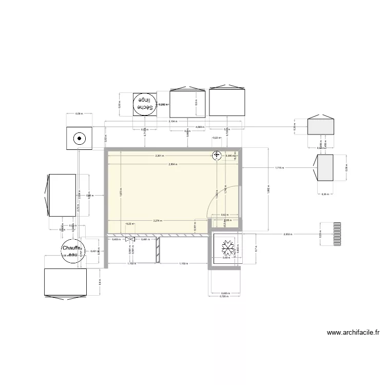 Arri&egrave;re cuisine Arzon. Plan de 