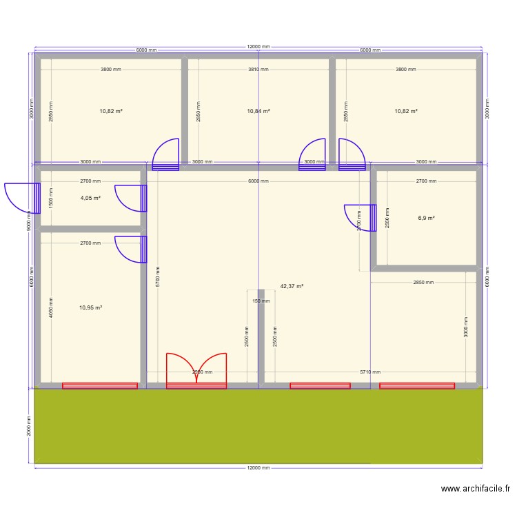 108 барн. Plan de 8 pièces et 118 m2