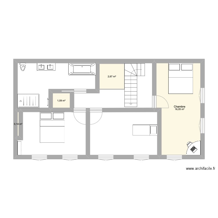 maison. Plan de 4 pièces et 20 m2
