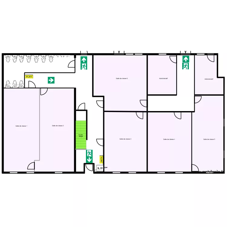Olivier rdc A 1 effondrement. Plan de 11  et 3044 m²