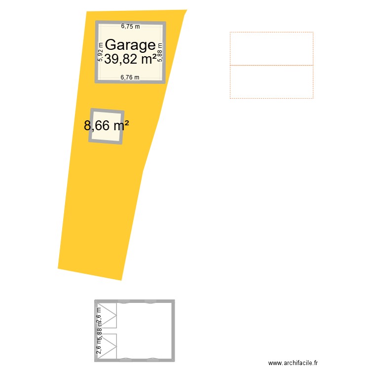Plan garage. Plan de 4 pièces et 97 m2