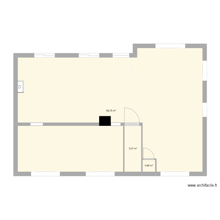 rez de chaussée neufchatel. Plan de 3 pièces et 90 m2