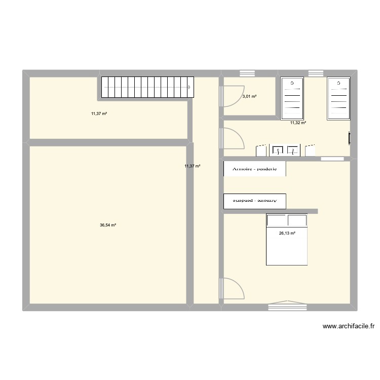 etage ricaud. Plan de 0 pièce et 0 m2
