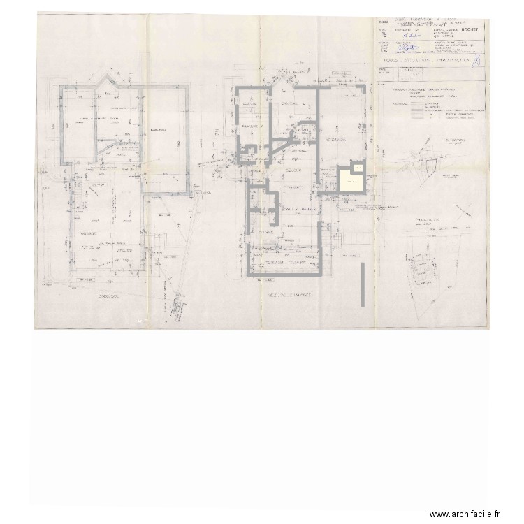 LA HUTTE. Plan de 2 pièces et 5 m2