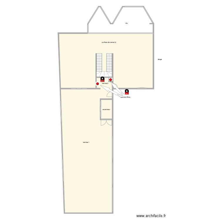 sas cornil étage am. Plan de 4 pièces et 274 m2