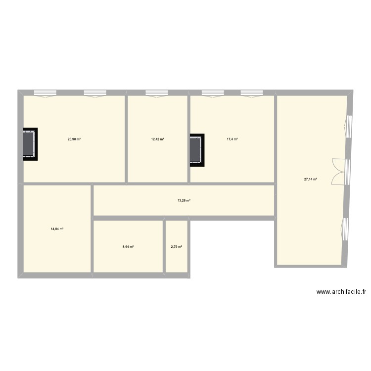 general sarail projeter 2. Plan de 8 pièces et 117 m2