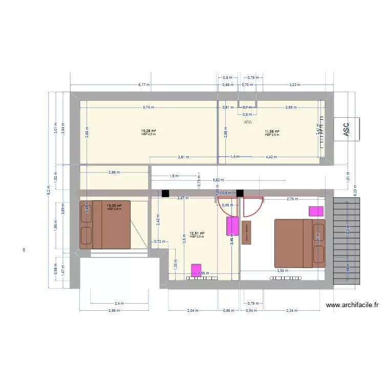maison renov 1. Plan de 5 Pièces et 50 m² maison renov 1. Plan de 5 Pièces et 50 m²