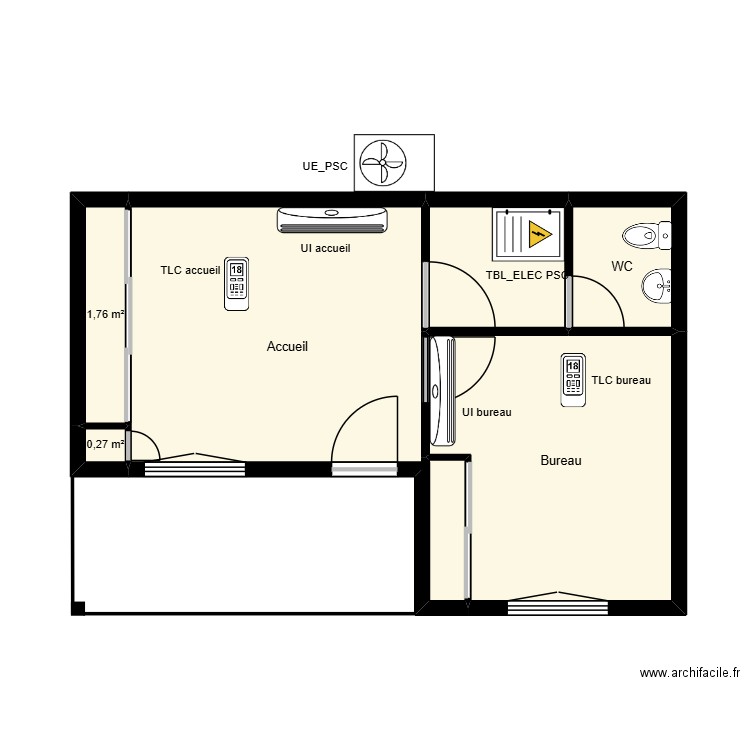 Pole socio_CLIM. Plan de 6 pièces et 35 m2