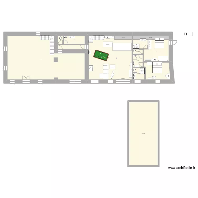 Saint Privat d\'Allier janvier 2026 v3. Plan de 25 pièces et 585 m²