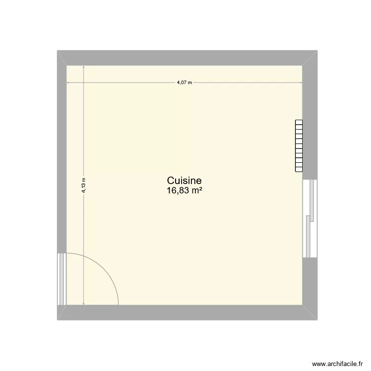CUISINE. Plan de 1 pièce et 17 m²