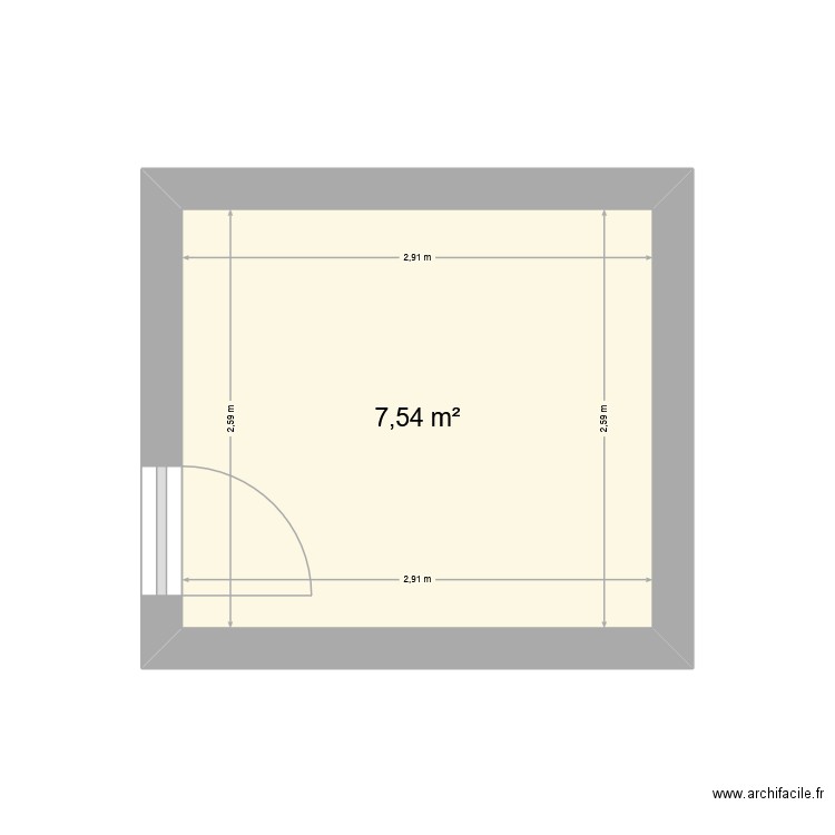 sdb. Plan de 1 pièce et 8 m2