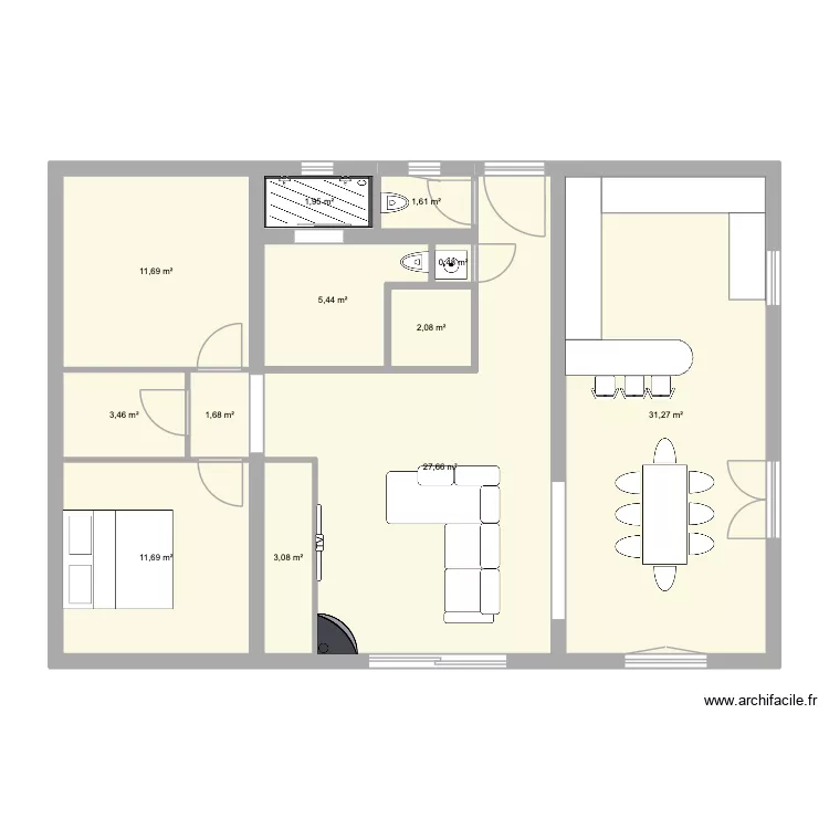 maison La Roquette. Plan de 12  et 102 m²