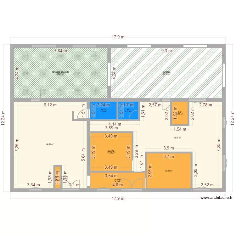 o3droles. Plan de 11 pièces et 193 m²