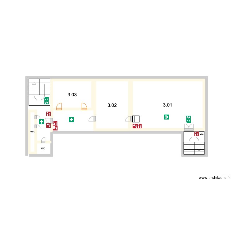  Sacré Coeur de Stockel - Vieux bâtiment - Etage 3. Plan de 4 pièces et 9 m2