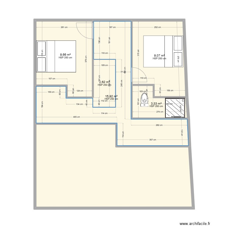 dolus dupin. Plan de 11 pièces et 137 m2