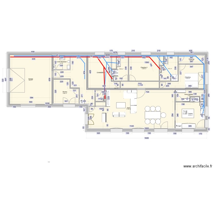 ROCHOIR EVACUATION. Plan de 27 pièces et 444 m2