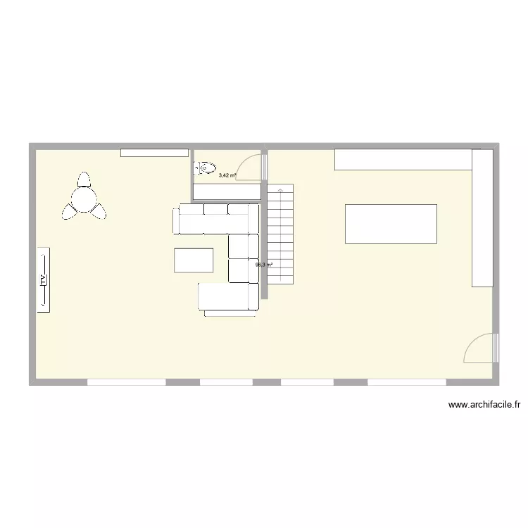 fond grand case &Eacute;2. Plan de 