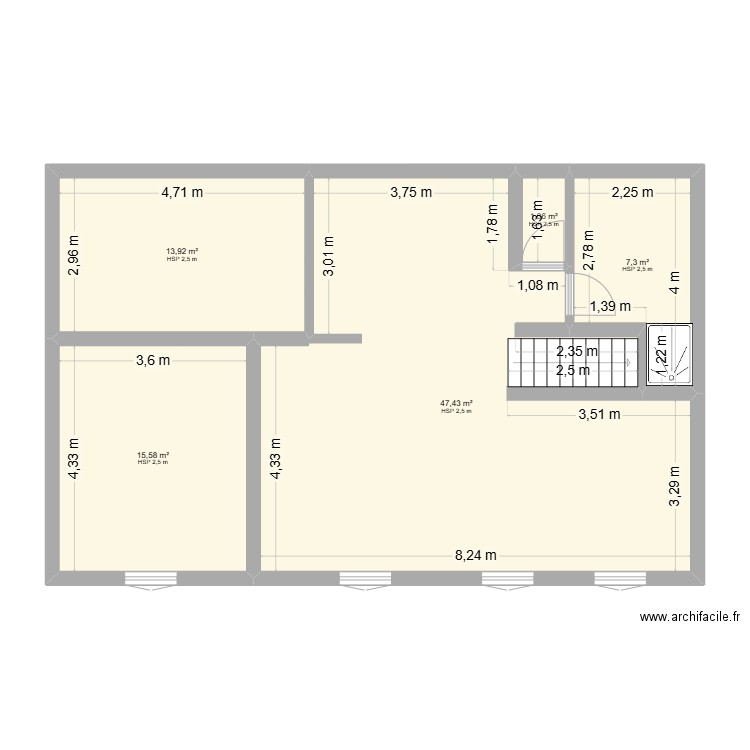 MAYOU & LEON V1. Plan de 5 pièces et 86 m2