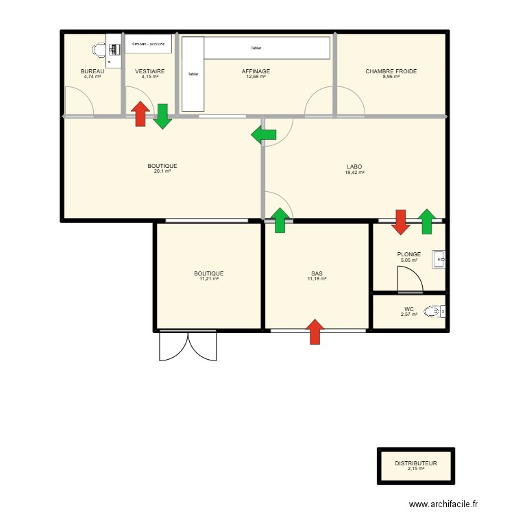 PROJET CHOM2. Plan de 11 pièces et 101 m2
