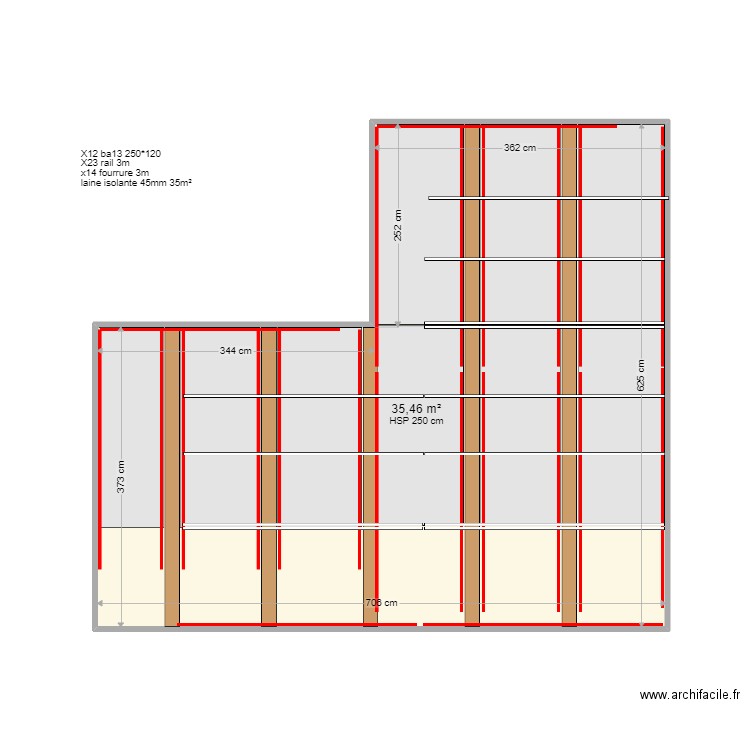 senouci. Plan de 1 pièce et 35 m2