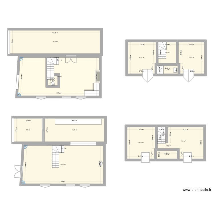la dollerie. Plan de 13 pièces et 200 m2