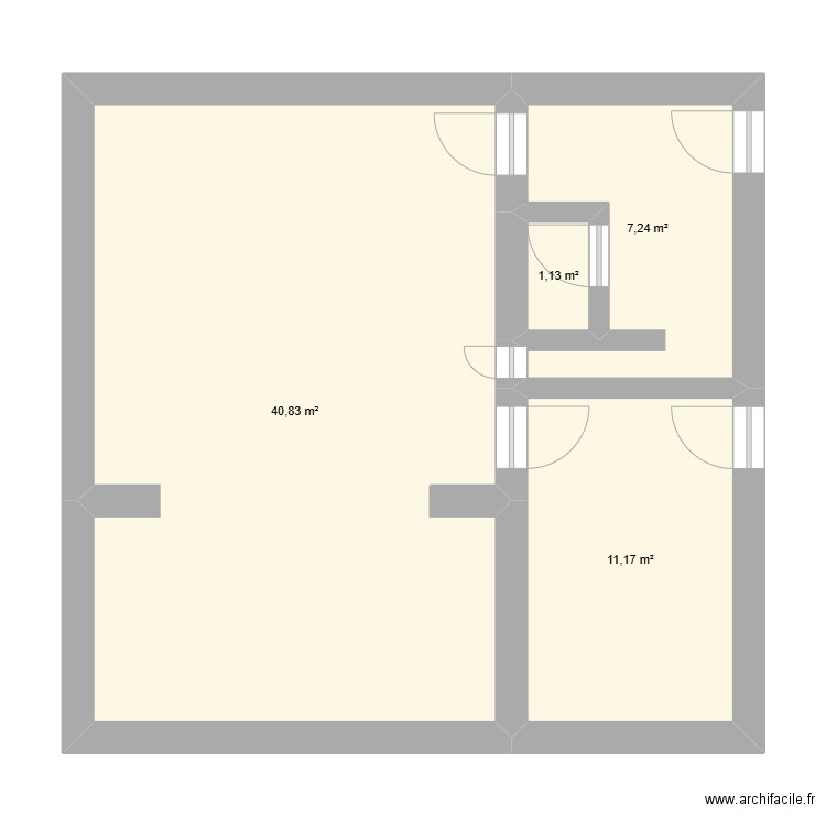 maison villers. Plan de 4 pièces et 60 m2