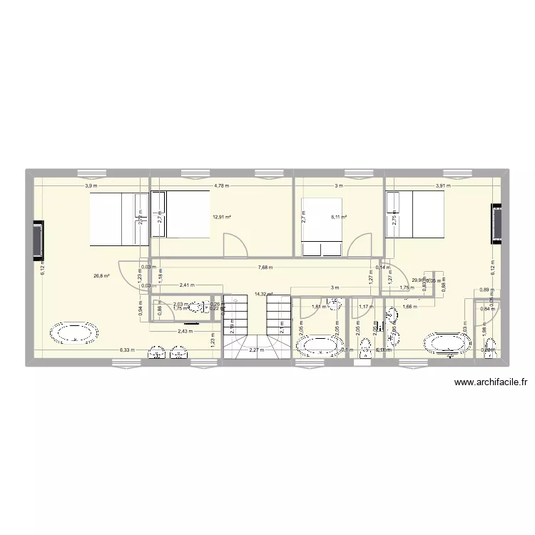 GENIS 1. Plan de 7  et 94 m²