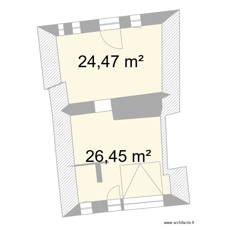 CHATEAUNEUF DU PAPE VERDUN. Plan de 2 pièces et 51 m2