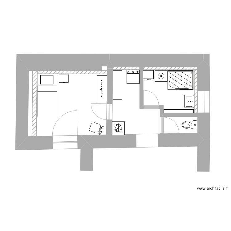 Petite maison rdc. Plan de 0 pièce et 0 m2