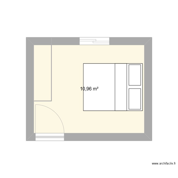 Chambre NOUS Haut. Plan de 1 pièce et 11 m2