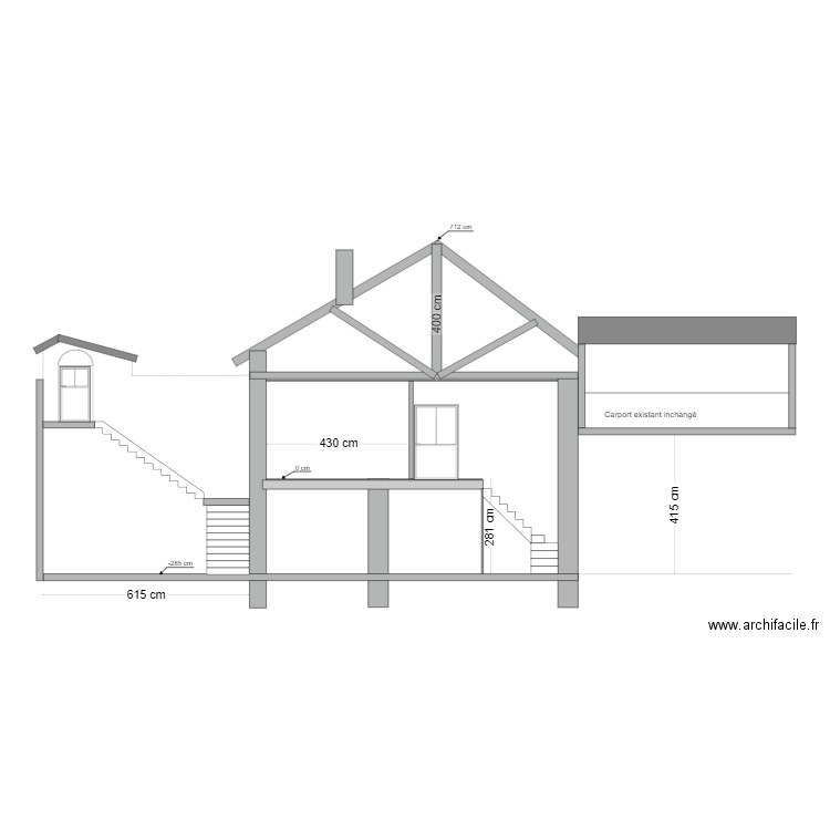 Coupe BB. Plan de 0 pièce et 0 m2