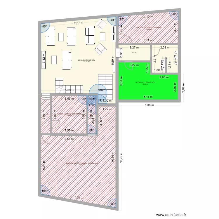 SOUS SOL APRES TRAVAUX JUIN. Plan de 9 et 187 m² SOUS SOL APRES TRAVAUX JUIN. Plan de 9 et 187 m²