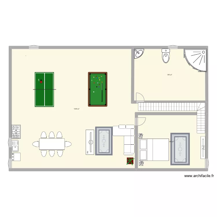sousole. Plan de 3 pièces et 222 m² sousole. Plan de 3 pièces et 222 m²