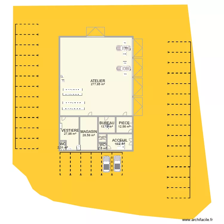 NOUVEAU GARAGE. Plan de 9  et 388 m²
