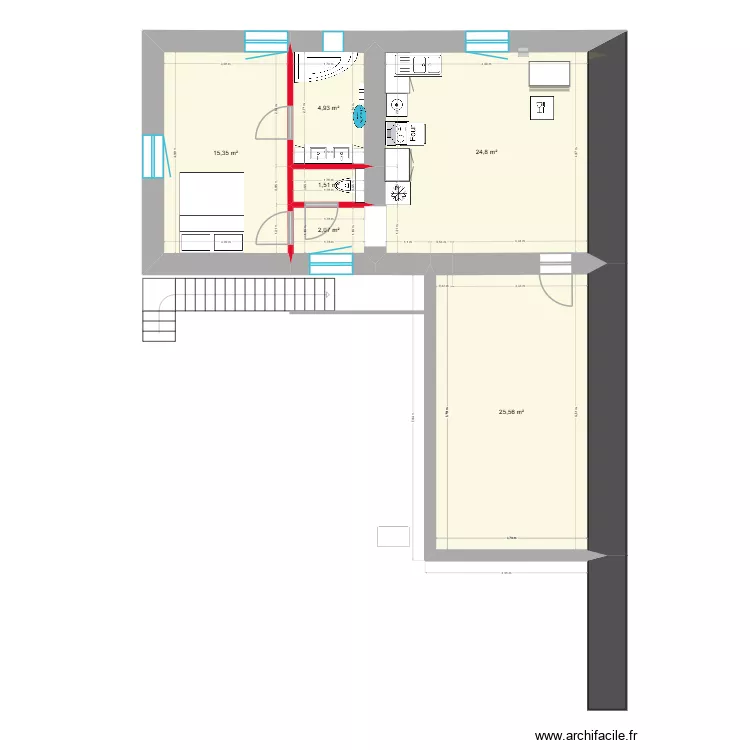 SCi BSG de Guesde. Plan de 13 pièces et 147 m²