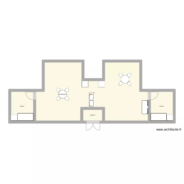 studio radio videopolis radio nova. Plan de 4  et 72 m²