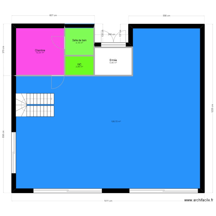 ARCHI. Plan de 5 pièces et 153 m2