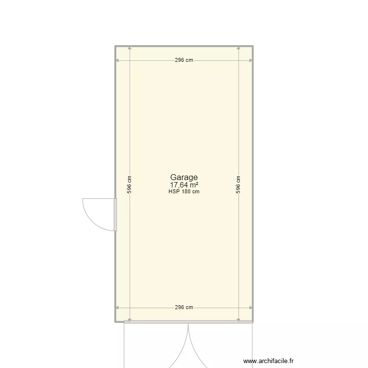 Plan garage. Plan de 1  et 18 m²