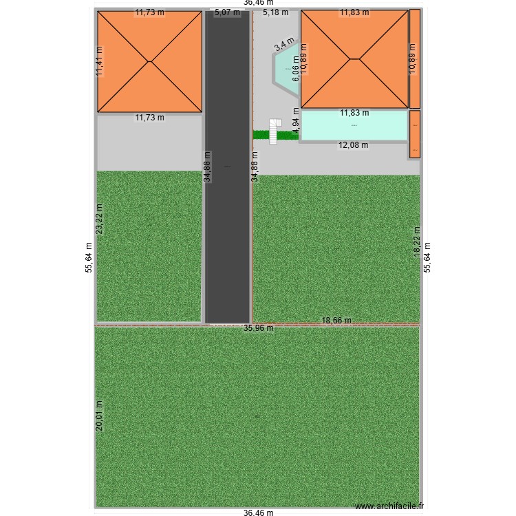 Forchies 3. Plan de 11 pièces et 1936 m2