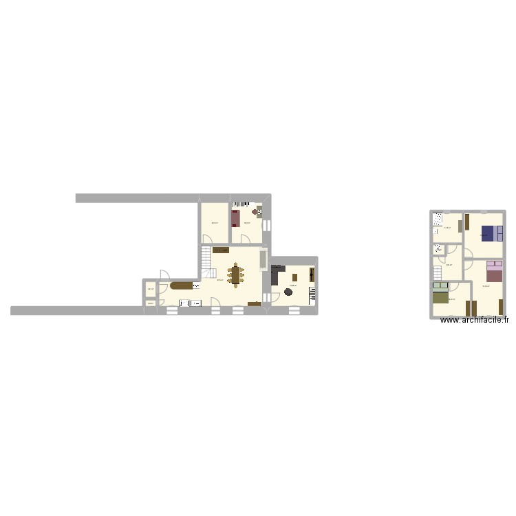 Vareilles2. Plan de 12 pièces et 128 m2