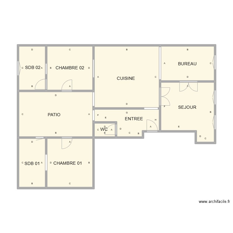 PLAN AV FEUCHERE PLB. Plan de 10 pièces et 62 m2