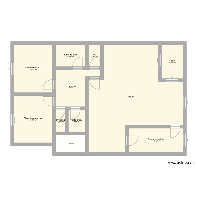 forbin initial. Plan de 11 pièces et 110 m2